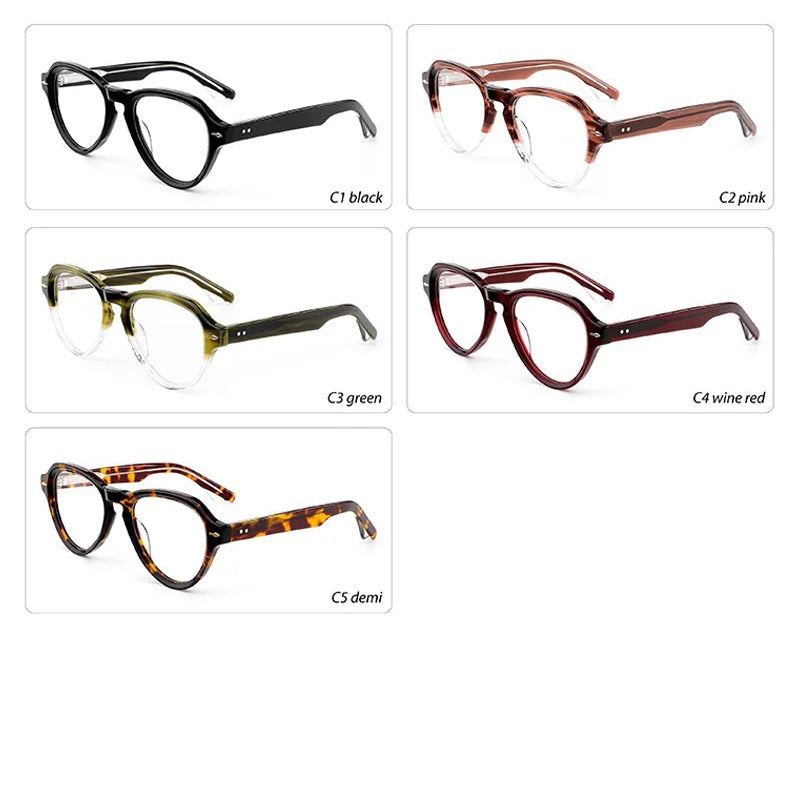 MCROONS Round Acetate Anti-Blue Light Glasses detail