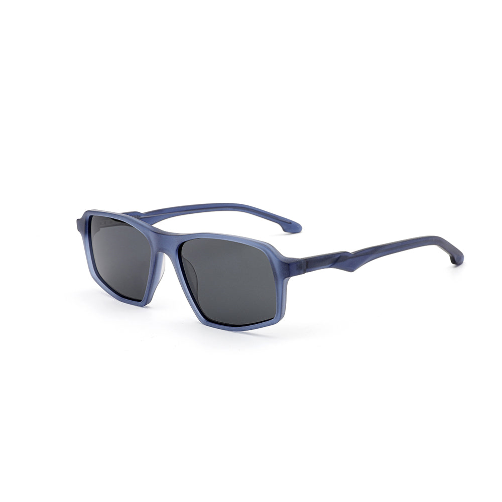 MCROONS Angular Sport Sunglasses, Unisex – Black, Matte Black, Blue, Matte Blue and Grey